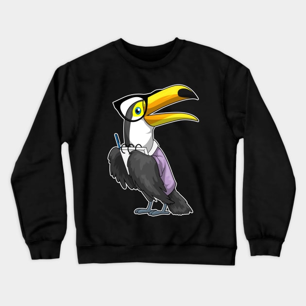 Toucan Secretary Notepad Crewneck Sweatshirt by Markus Schnabel